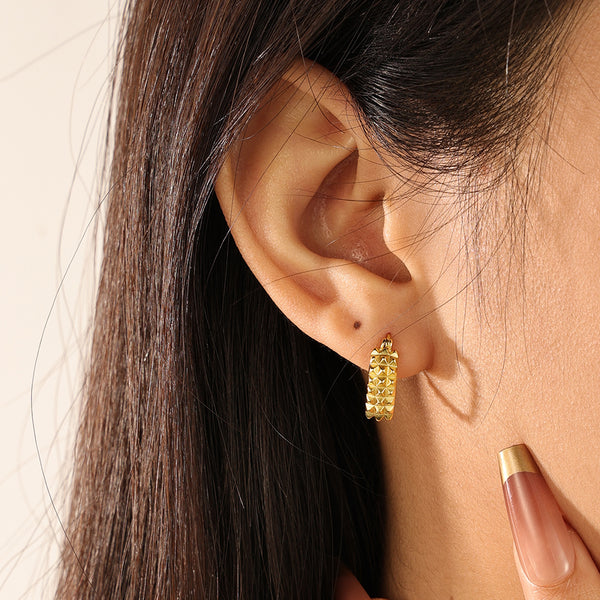 FE2218 925 Sterling Silver Women Heart Hoop Earrings