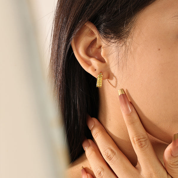 FE2218 925 Sterling Silver Women Heart Hoop Earrings