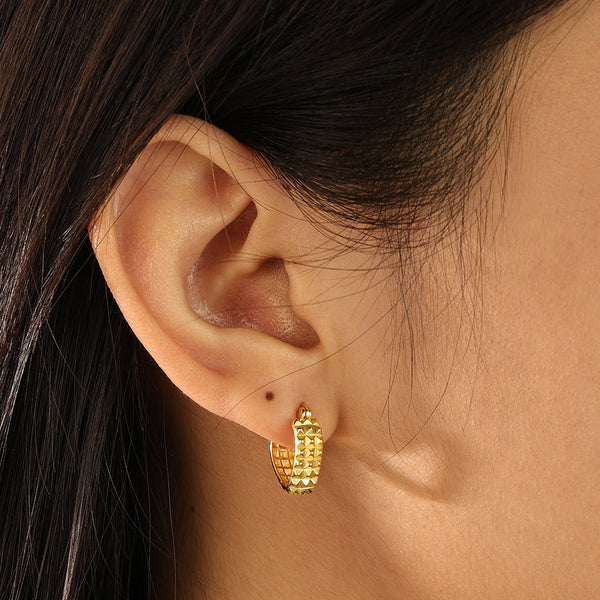 FE2218 925 Sterling Silver Women Heart Hoop Earrings