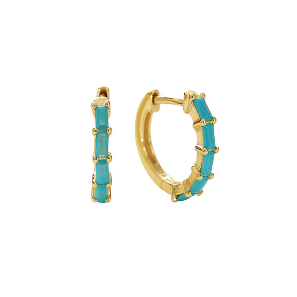 FE2846 925 Sterling Silver Pave Diamond CZ Hoop Earrings