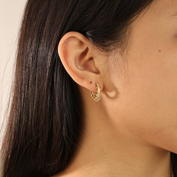 FE2146 925 Sterling Silver Circle Hoop Earrings