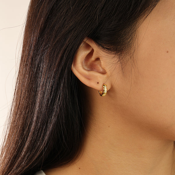 FE2187 925 Sterling Silver Diamond Shape CZ Hoop Earrings