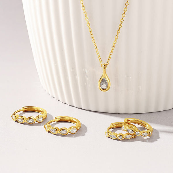 FE3476 Dainty Cubic Zirconia Huggie Hoop Earrings