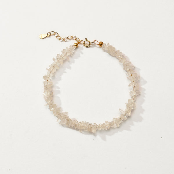 PB0080 925 Sterling Silver Gemstone Chip Bracelet