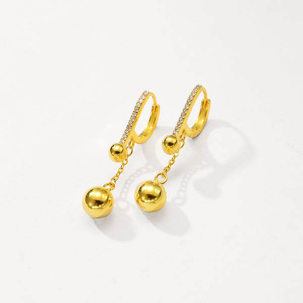 FE2784 925 Sterling Silver Bead Drop Earrings