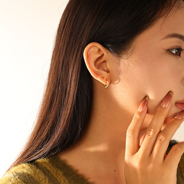 FE3118 CZ Hoop Earring For Women