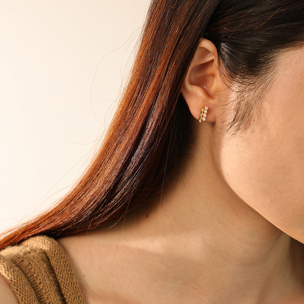 FE2886 925 Sterling Silver Shell Pearl Stud Earring