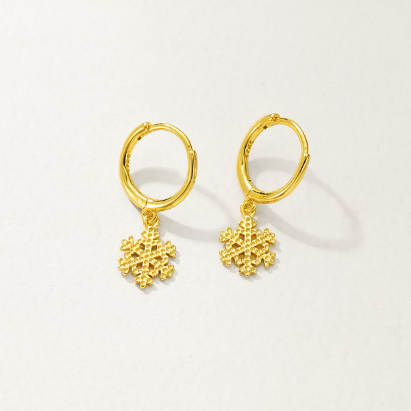 FE2715 925 Sterling Silver Snowflake Dangle Earring