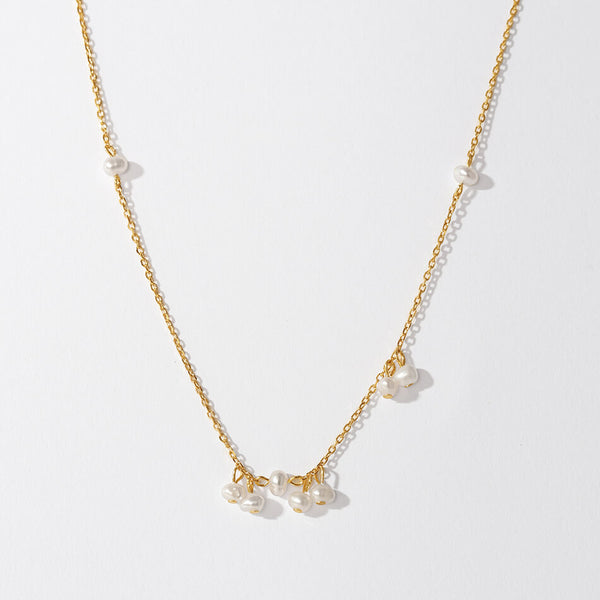 PN0243 925 Sterling Silver Freshwater Pearl Chrm Bead Chain Necklaces