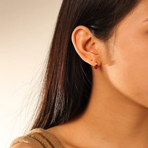 FE2782 925 Sterling Silver Square Cubic Zirconia Earring