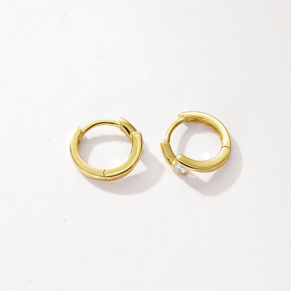 FE2951 925 Sterling Silver Zircon Lightning Statement Hoop Earrings