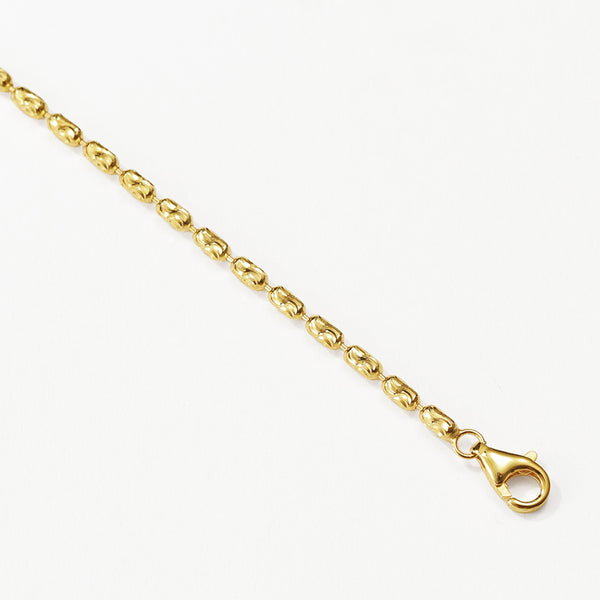 FX1287 925 Sterling Silver Gold Beaded Women Chain Necklaces