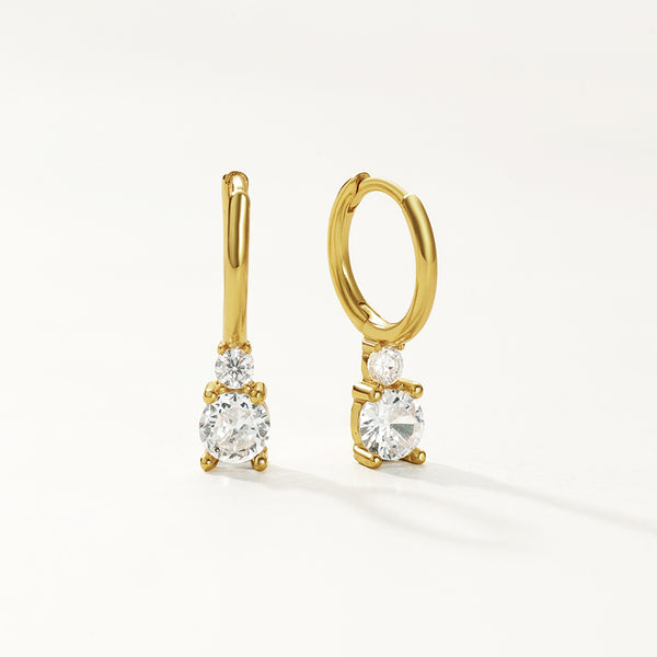 FE2821 925 Sterling Silver Classic Colorful Zircon Dangle Earrings