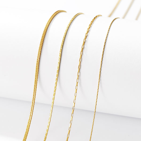 FX1299 925 Sterling Silver Box Chain Necklaces