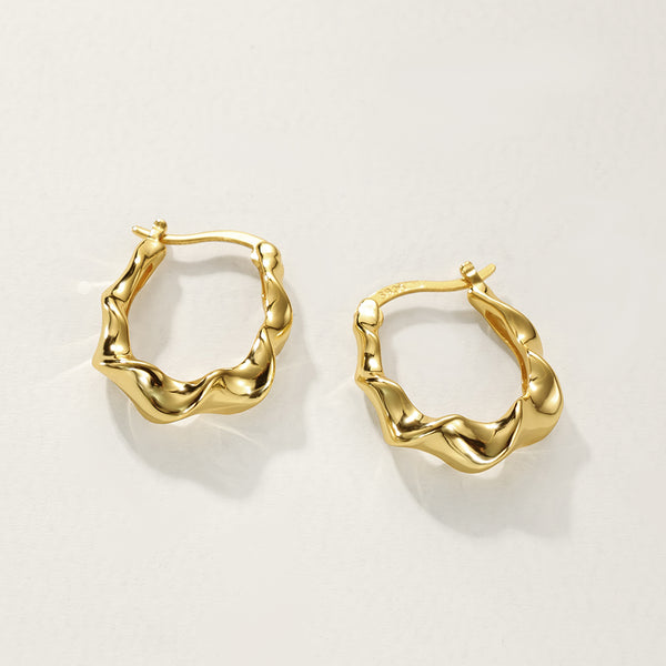 FE2822 925 Sterling Silver Twist Huggie Hoop Earrings