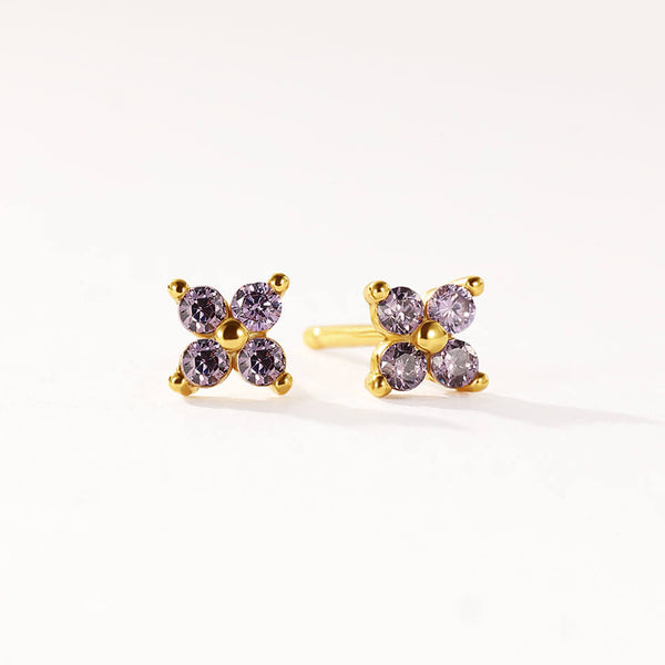 FE3483 Mini Sparkle Flower Rainbow CZ Stud Earring