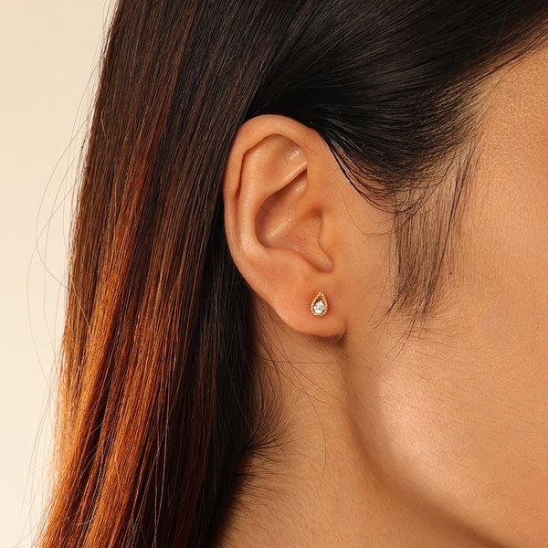 FE2768 925 Sterling Silver Water Drop Stud Earrings