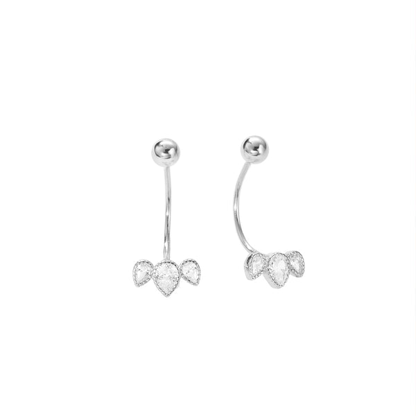 FE2785 925 Sterling Silver Triple Weed Earring