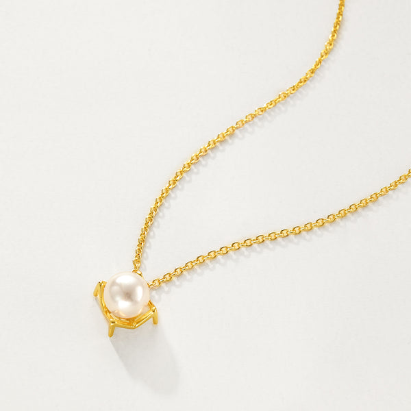 FX1181 925 Sterling Silver White Pearl Pendant Necklace