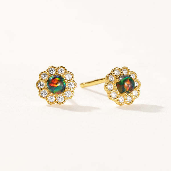 VFE0159 Colorful Opal Mini Flower Stud Earring