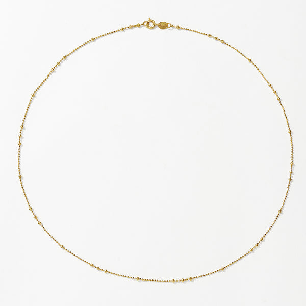 FX1295 925 Sterling Silver Gold Beaded Chain Necklaces