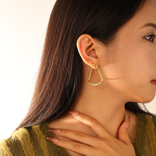 FE3208 Triangle Big Hoop Earring