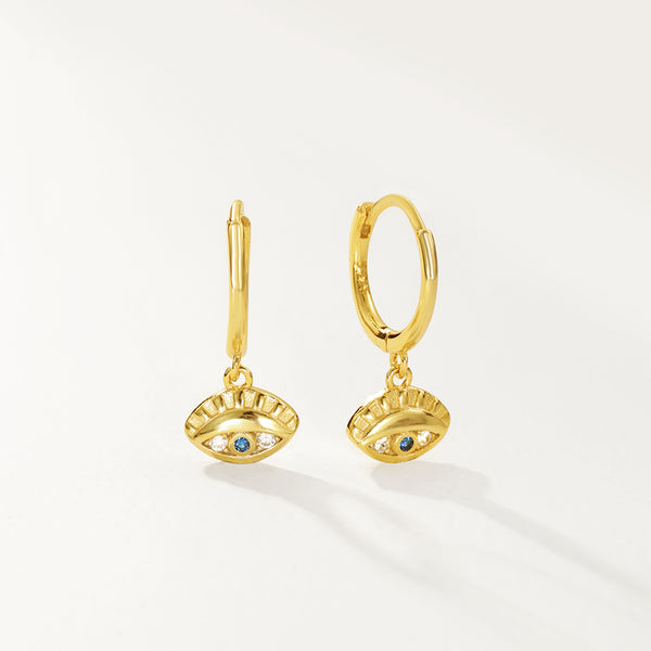 FE2820 925 Sterling Silver Zircon Eyes Dangle Earrings