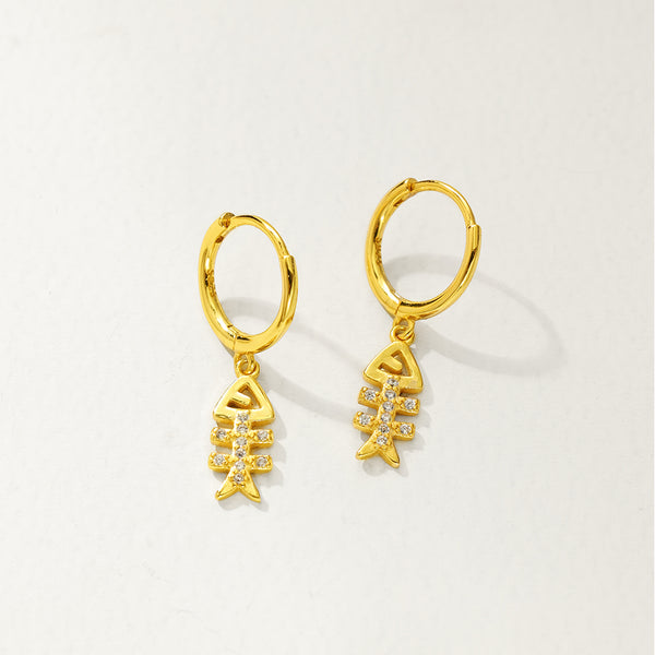 FE2716 925 Sterling Silver Zircon Herringbone Dangle Earrings