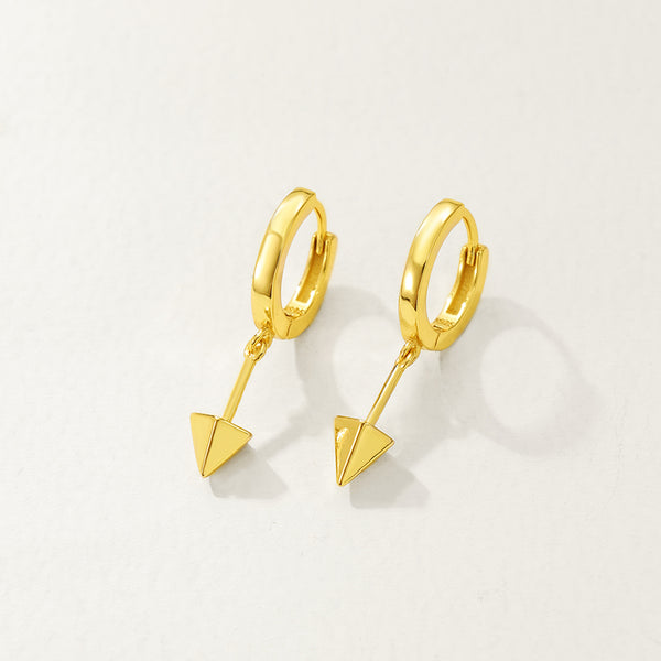 FE2800 925 Sterling Silver Punk Pentagon Tapered Earrings