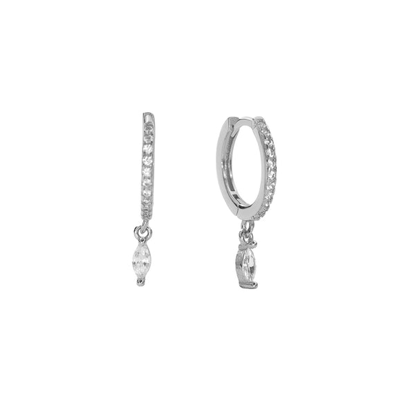 FE2759 Blue Turquoise Colorful Stone Dangle Hoop Earrings