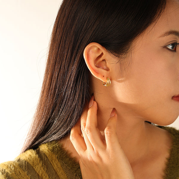 FE3192 Triple Circle Hoop Earring