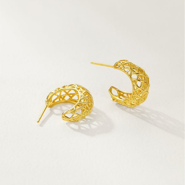 FE2869 925 Sterling Silver Cutout Stud Earrings