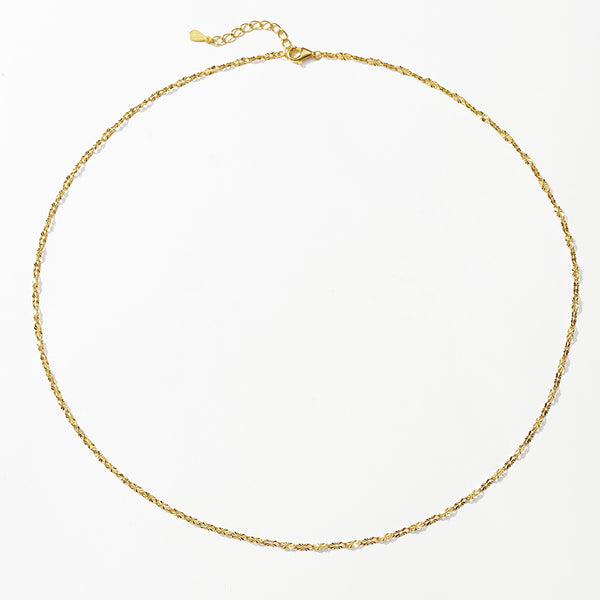 FX1294 925 Sterling Silver Flower Texture Chain Necklace