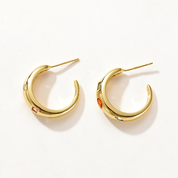 VFE0123 Colorful Chunky Hoop Earrings