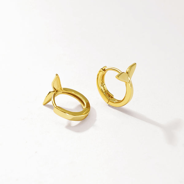 FE2935 925 Sterling Silver Fishtail Hoop Earrings