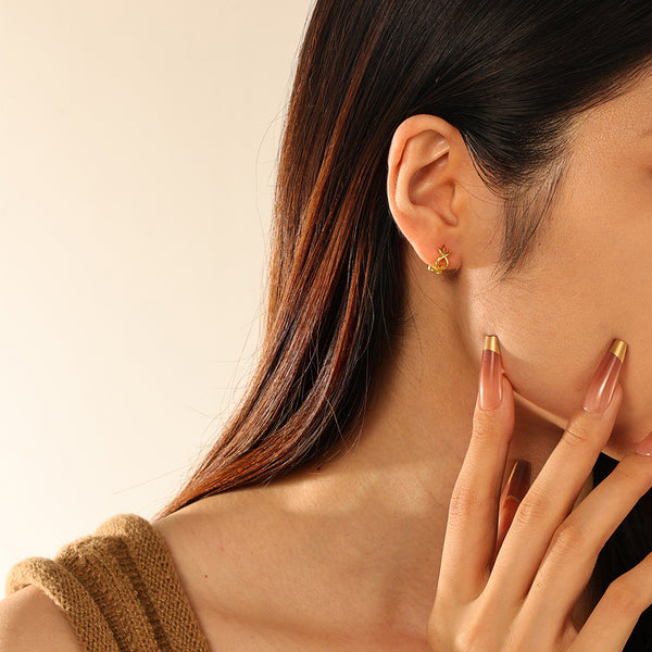 FE2733 925 Sterling Silver Chic Chain Hoop Earring