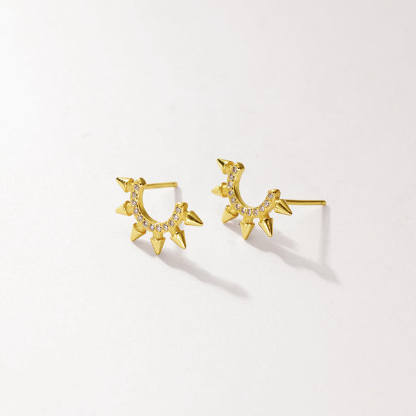 FE2941 925 Sterling Silver Punk Tapered Stud Earrings