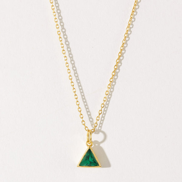 VFX0213 Triangle Rainbow Cubic Zirconia Pendant Necklace