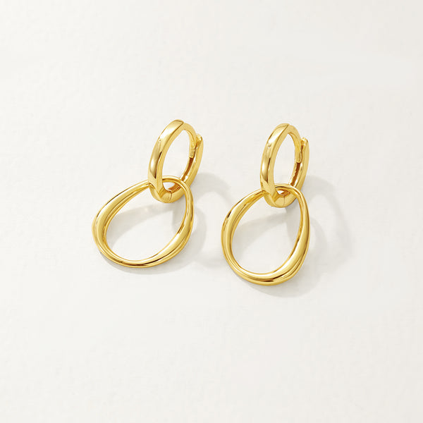 FE2880 925 Sterling Silver Double Hoop Huggie Eearings