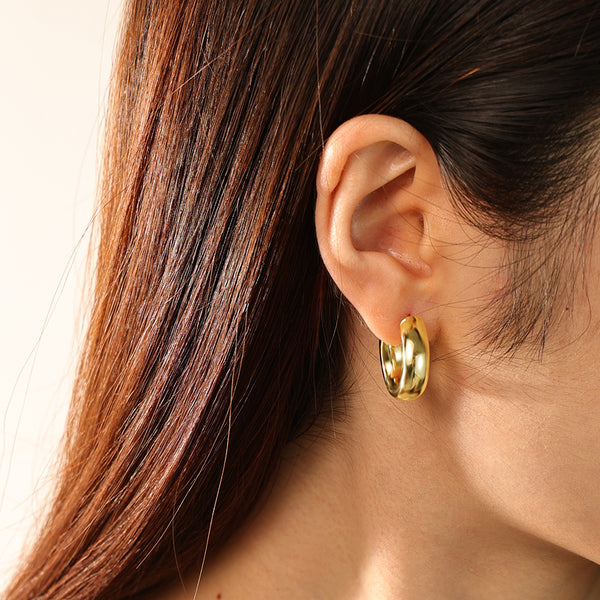 FE2754 925 Sterling Silver High Polish Hoop Earring