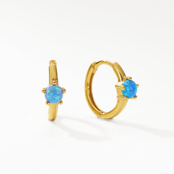 FE3128 Opal & Oubo Hoop Earrings