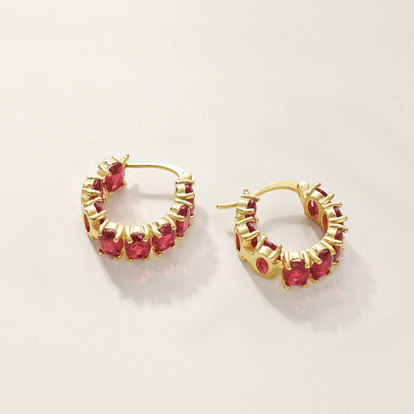 FE2770 925 Sterling Silver Oval Cubic Zirconia Hoop Earring