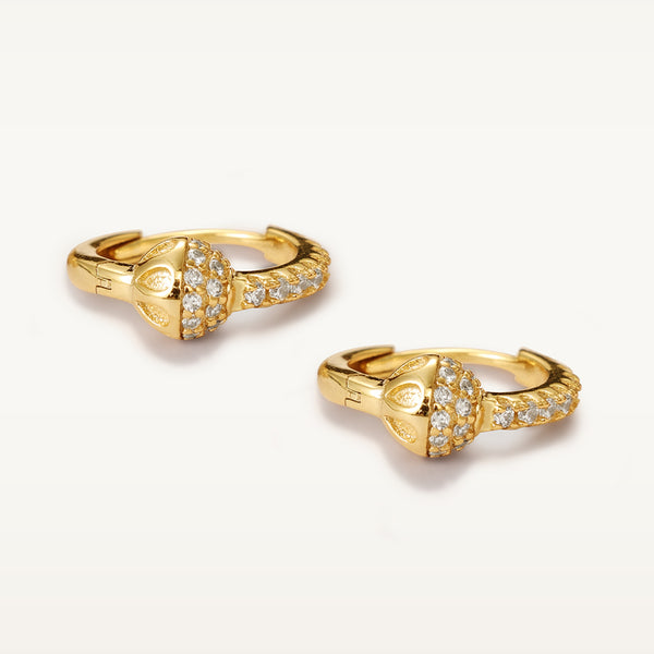 FE2093 925 Sterling Silver Pave Zirconia Ball Hoop Earrings