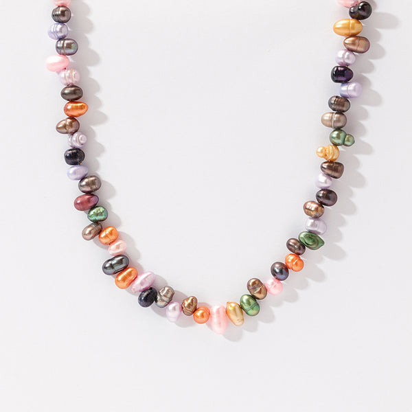 PN0176 925 Sterling Silver Multi-Color Pearl Necklace