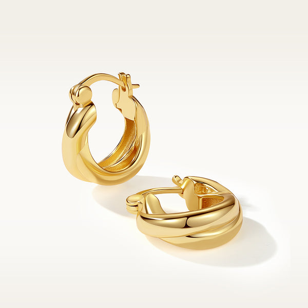 FE2076 925 Sterling Silver High Polish Twist Hoop Earrings