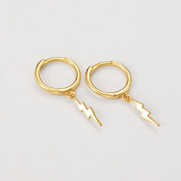 FE2209 925 Sterling Silver High Polished Lightning Dangle Earrings