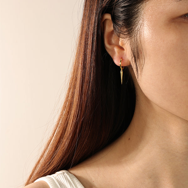 FE2106 925 Sterling Silver Hot Sale Rivet Conical Drop Earrings