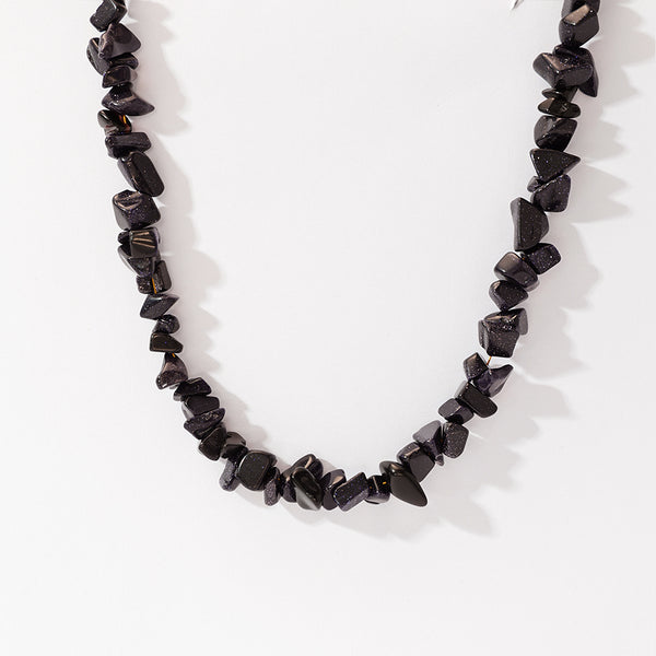 PN0163 925 Sterling Silver Black Stone Clavicle Necklace