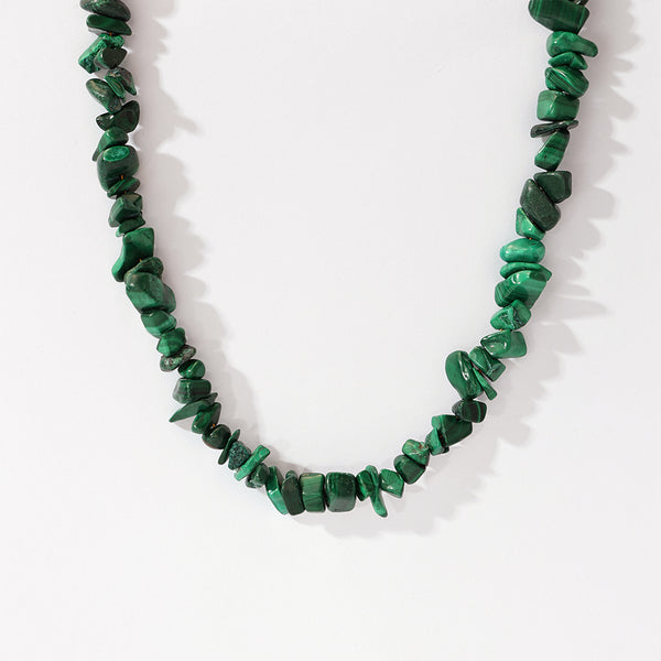 PN0158  925 Sterling Silver Malachite Women Necklace