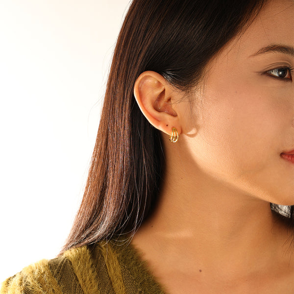 FE3192 Triple Circle Hoop Earring